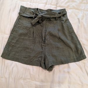 Artisan NY high waist paper bag shorts